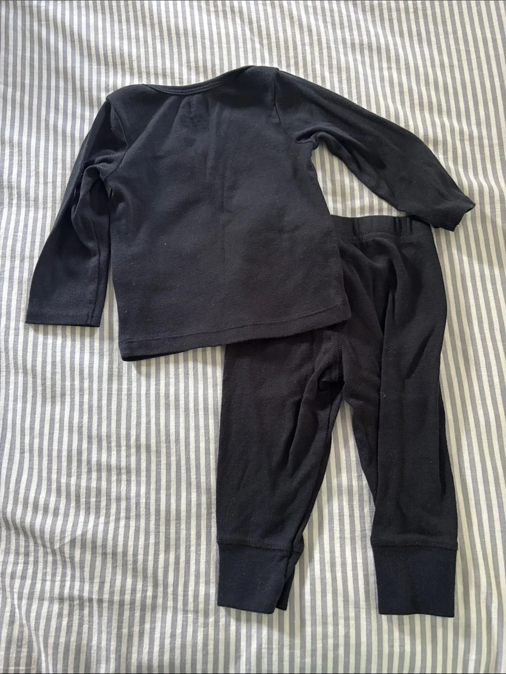 Carter's Black Skeleton Halloween Pajama Set with White Bones and Orange Accents